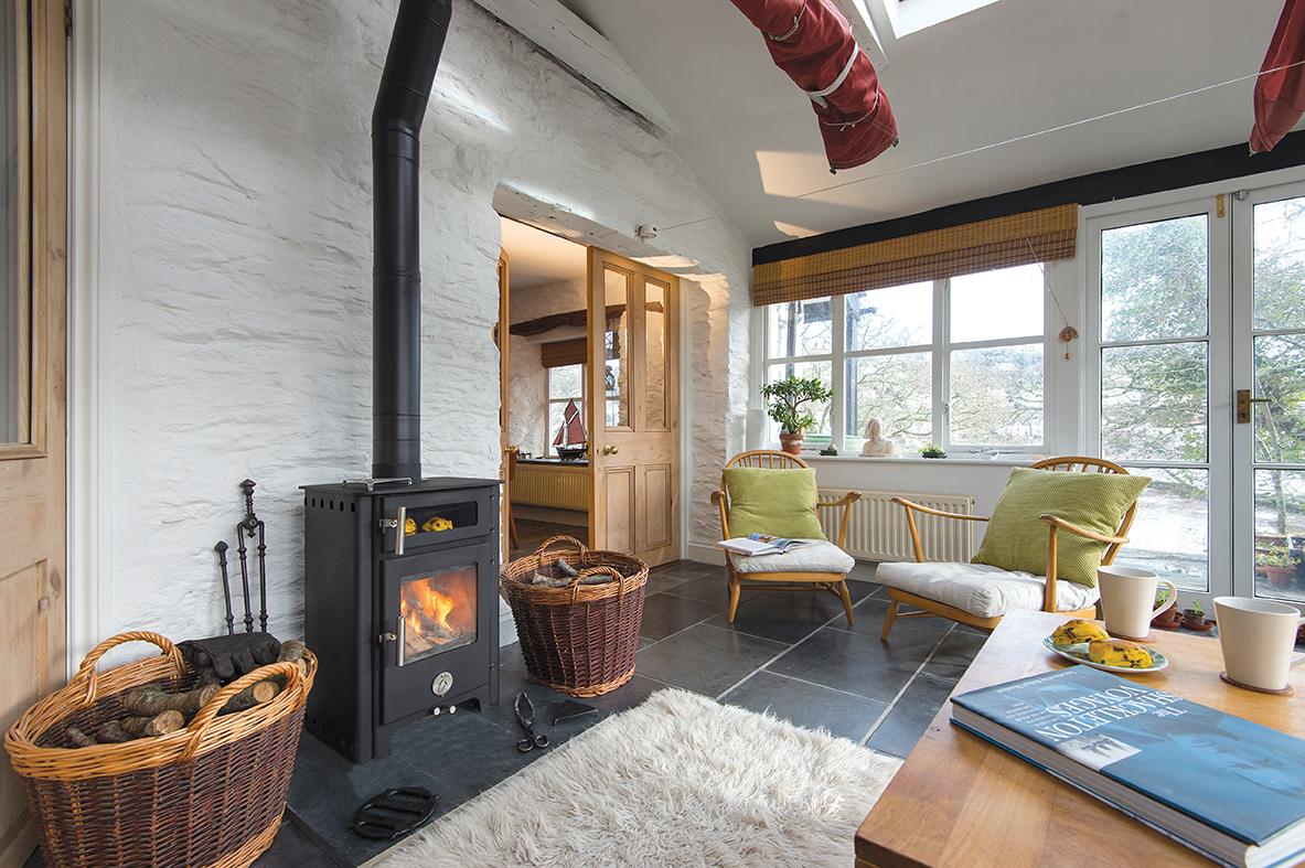 Penguin wood burning stove inside a home